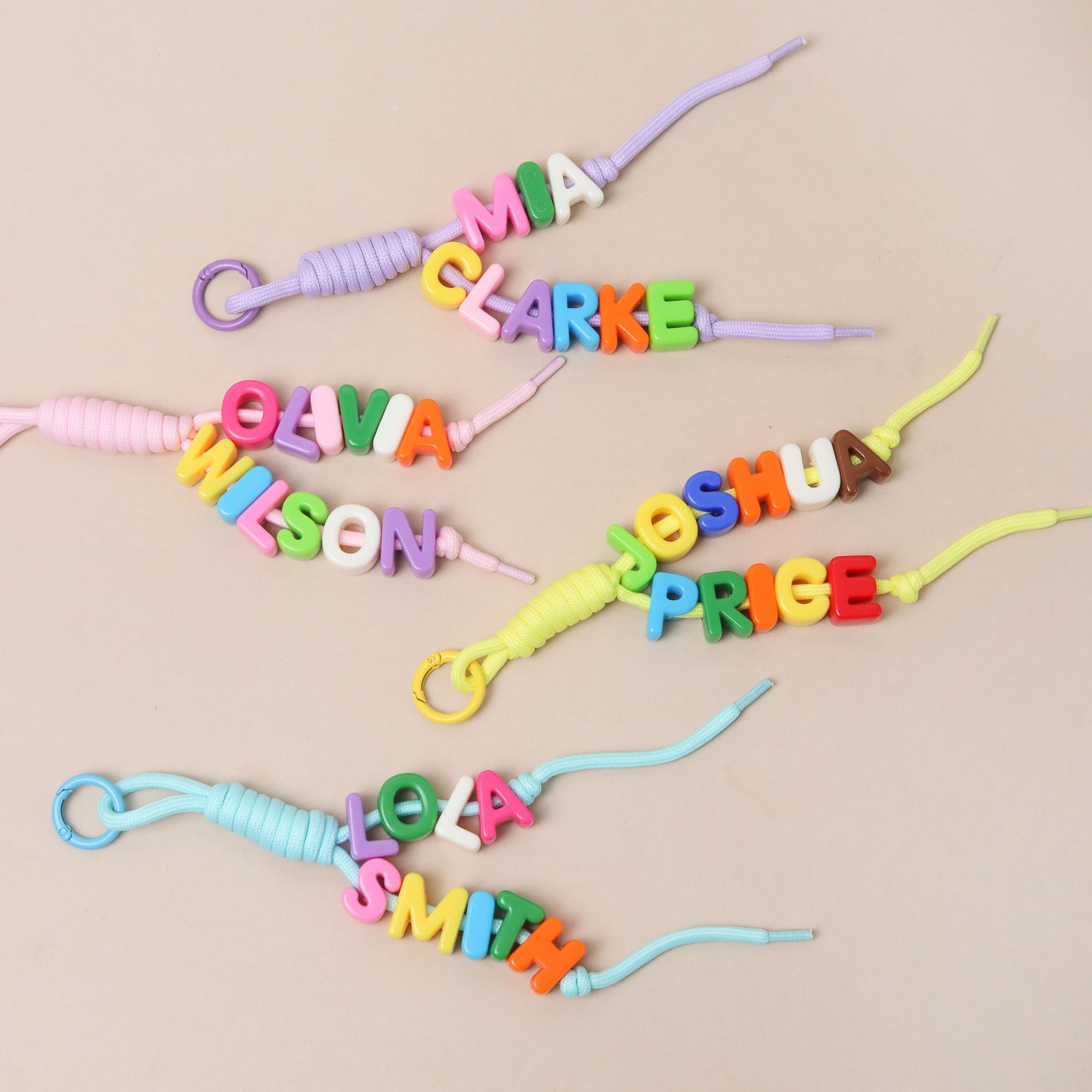 Retro Personalised Bag Charm with Two Names