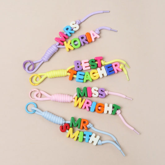 Retro Personalised Bag Charm with Two Names