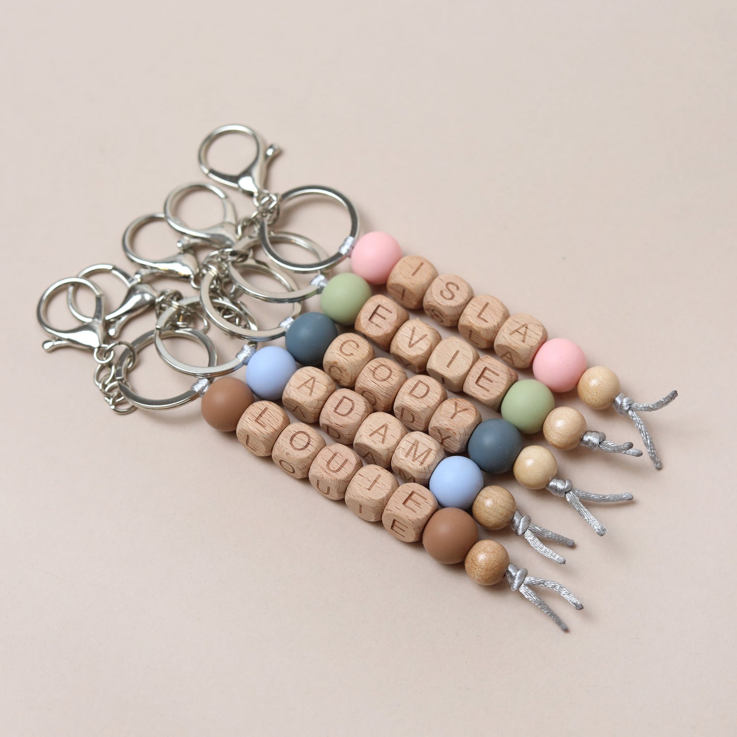 Personalised Wooden Letter Bag Charm