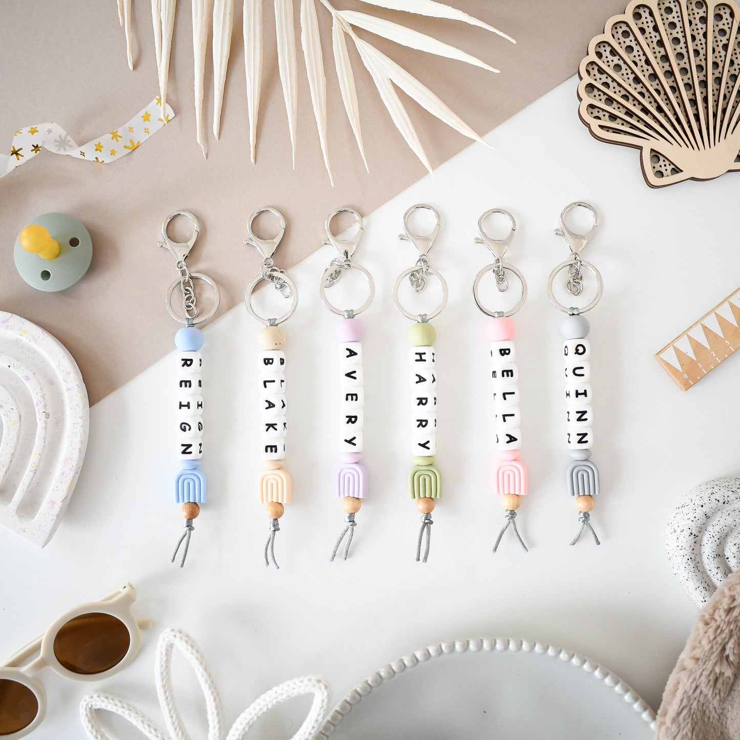 Personalised Rainbow Bag Charm