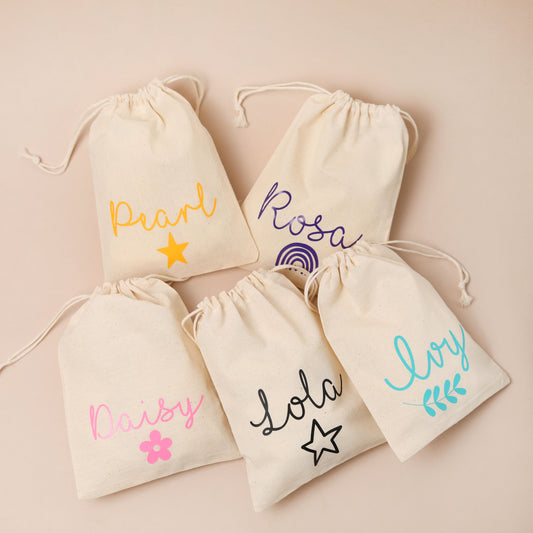 Personalised Cotton Party Favour Bags