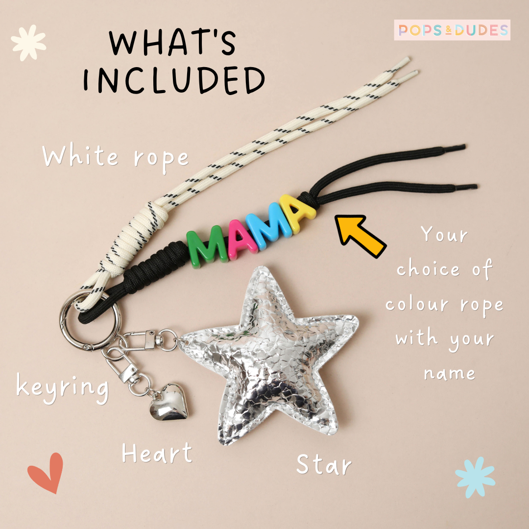 Personalised Disco Star Bag Charm