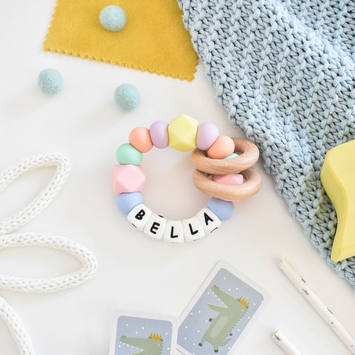 Personalised Pastel Baby Teether