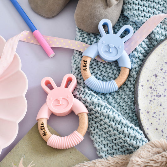 Personalised Engraved Bunny Baby Teether
