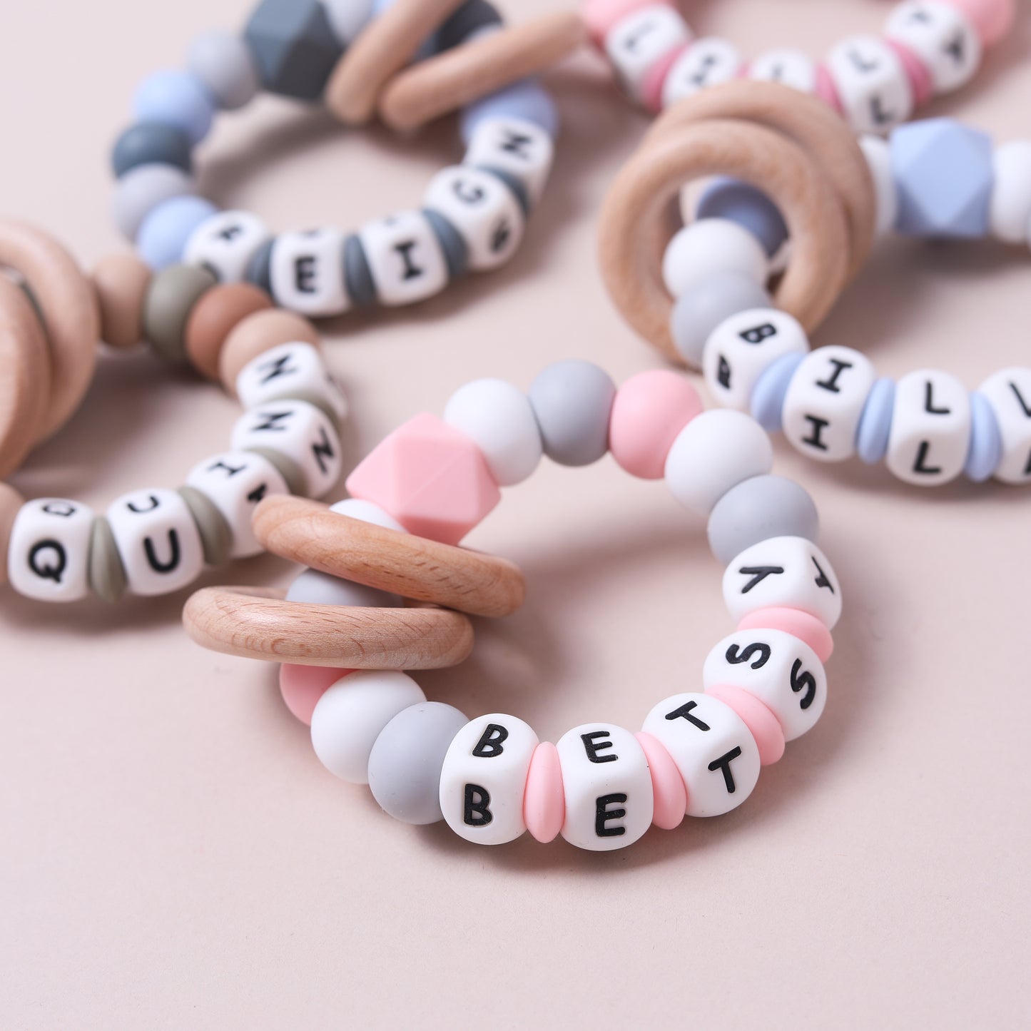 Personalised Colourful Spacer Baby Teether