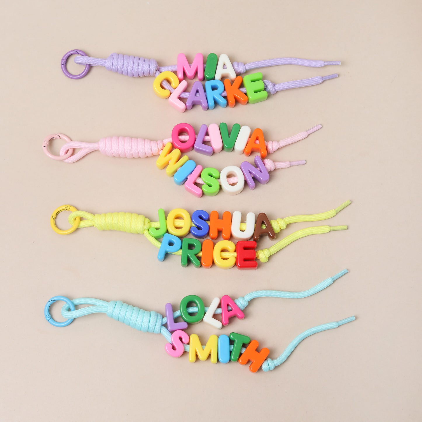 Retro Personalised Bag Charm with Two Names