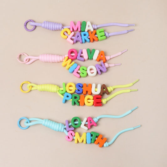 Retro Personalised Bag Charm with Two Names