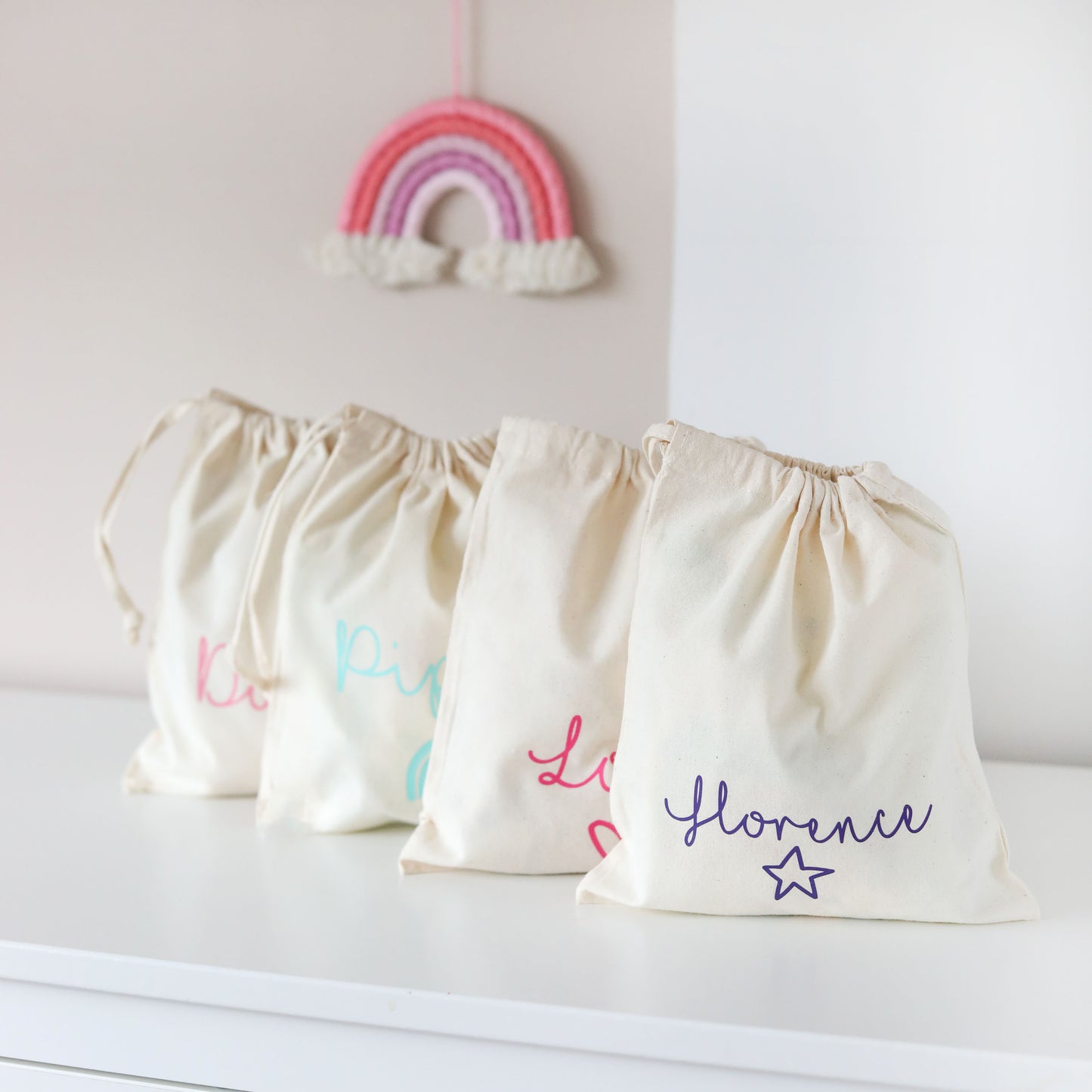 Personalised Cotton Party Favour Bags