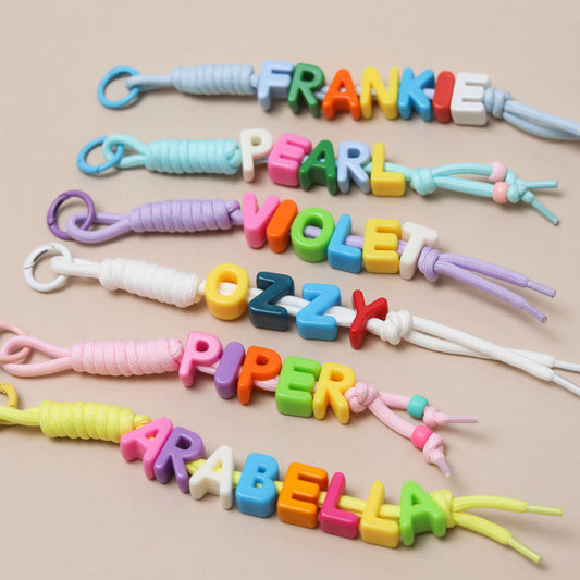 Personalised Retro Rope Bag Charm