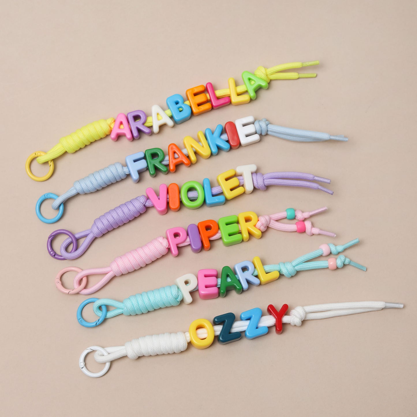 Personalised Retro Rope Bag Charm