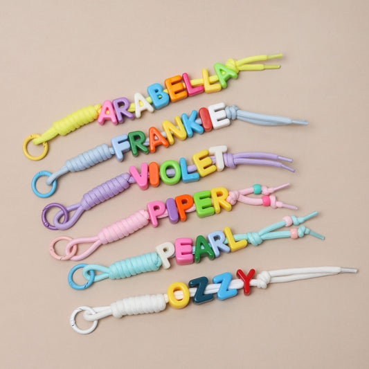 Personalised Retro Rope Bag Charm