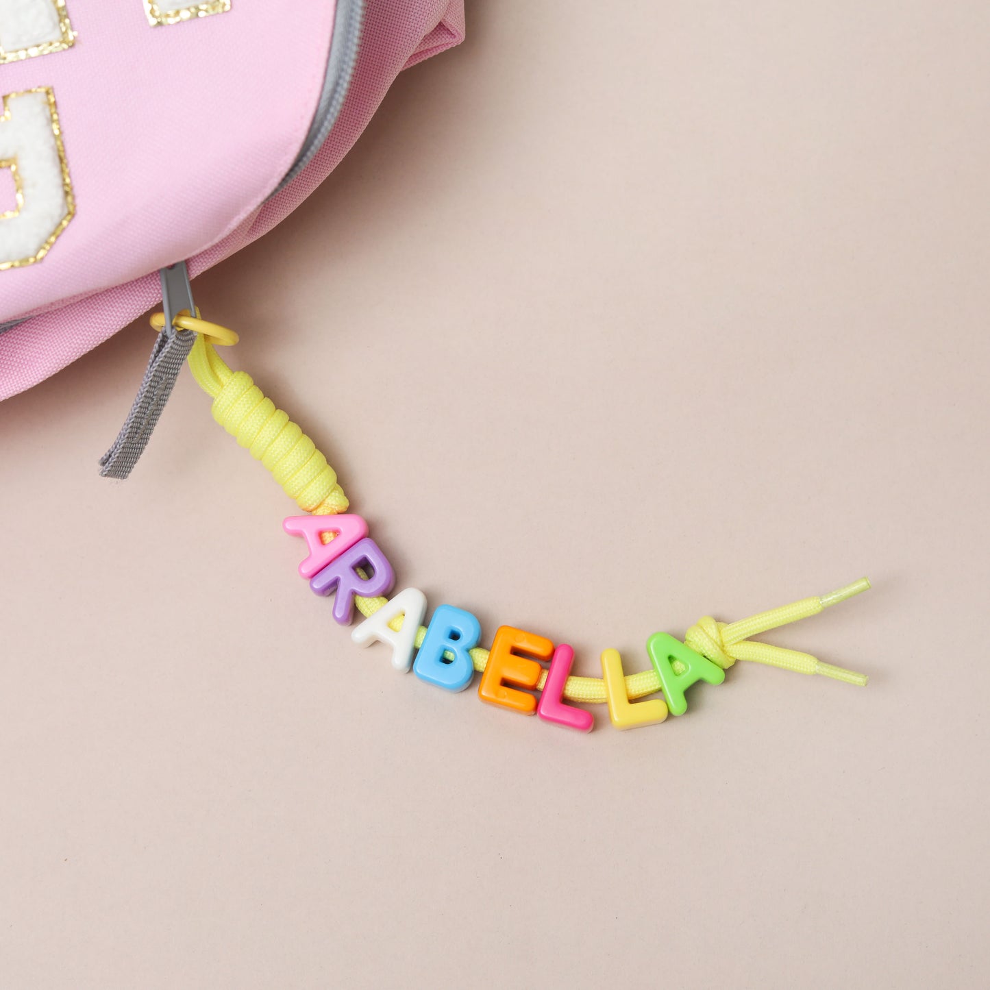 Personalised Retro Rope Bag Charm