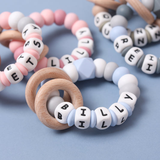 Personalised Colourful Spacer Baby Teether