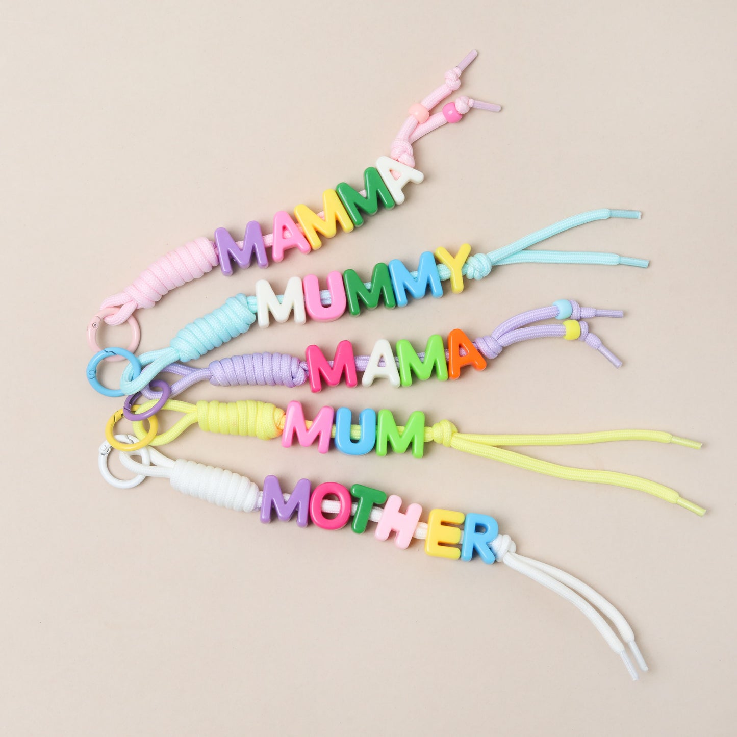 Personalised Retro Rope Bag Charm