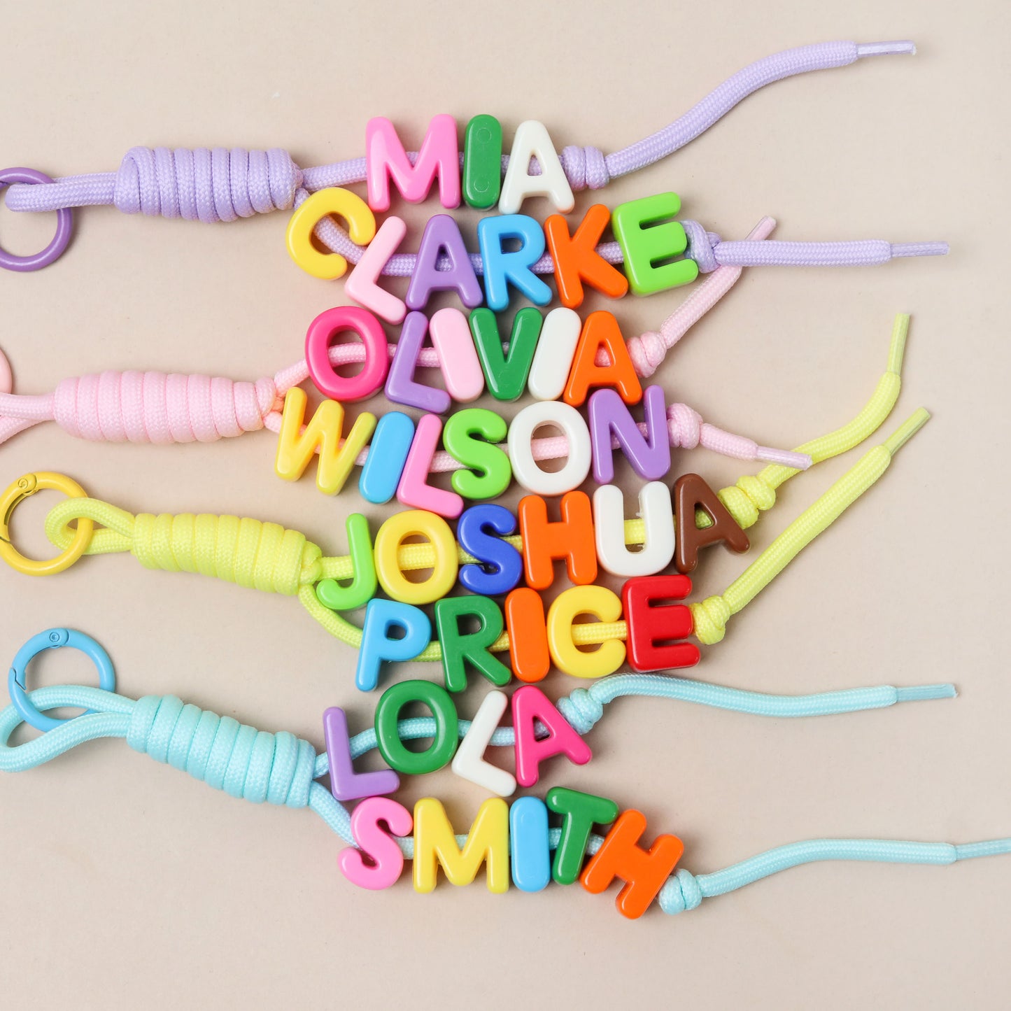 Retro Personalised Bag Charm with Two Names