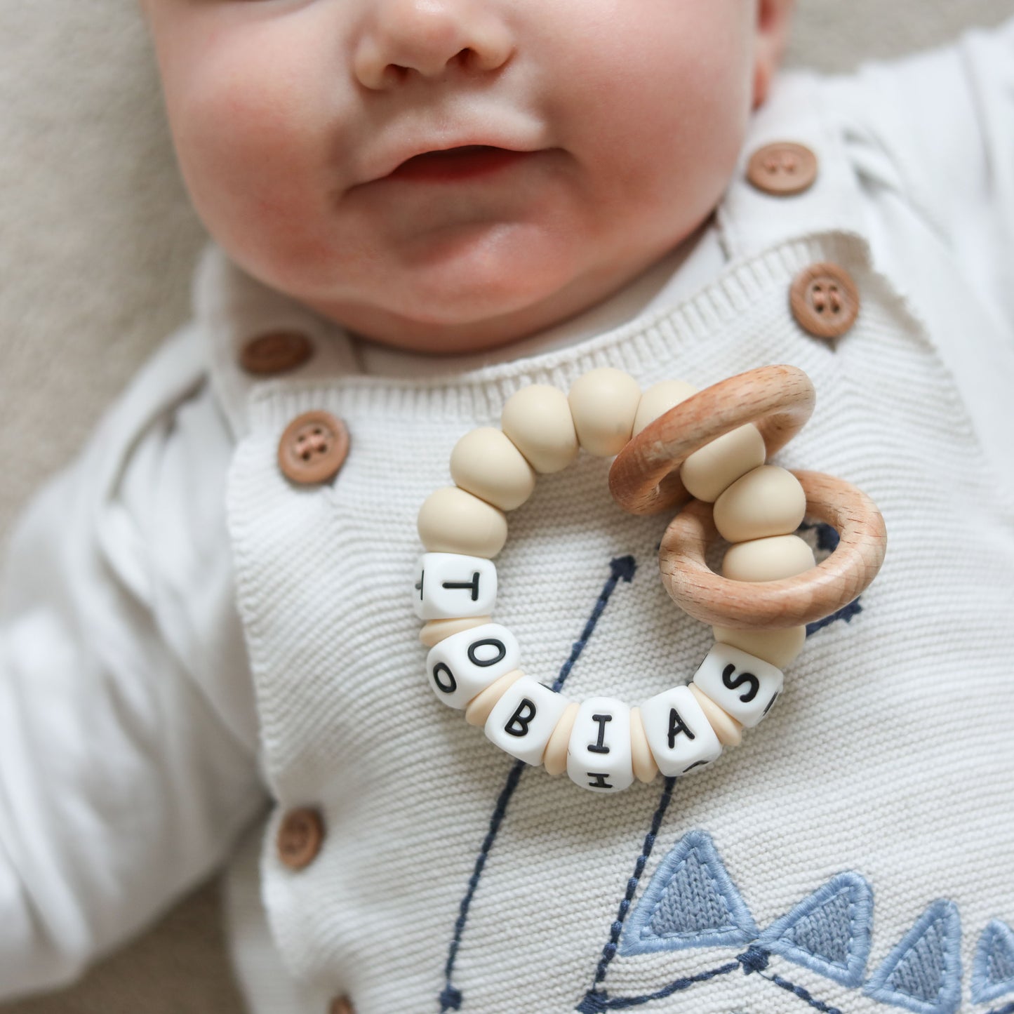 Personalised Solid Colour Silicone Baby Teether