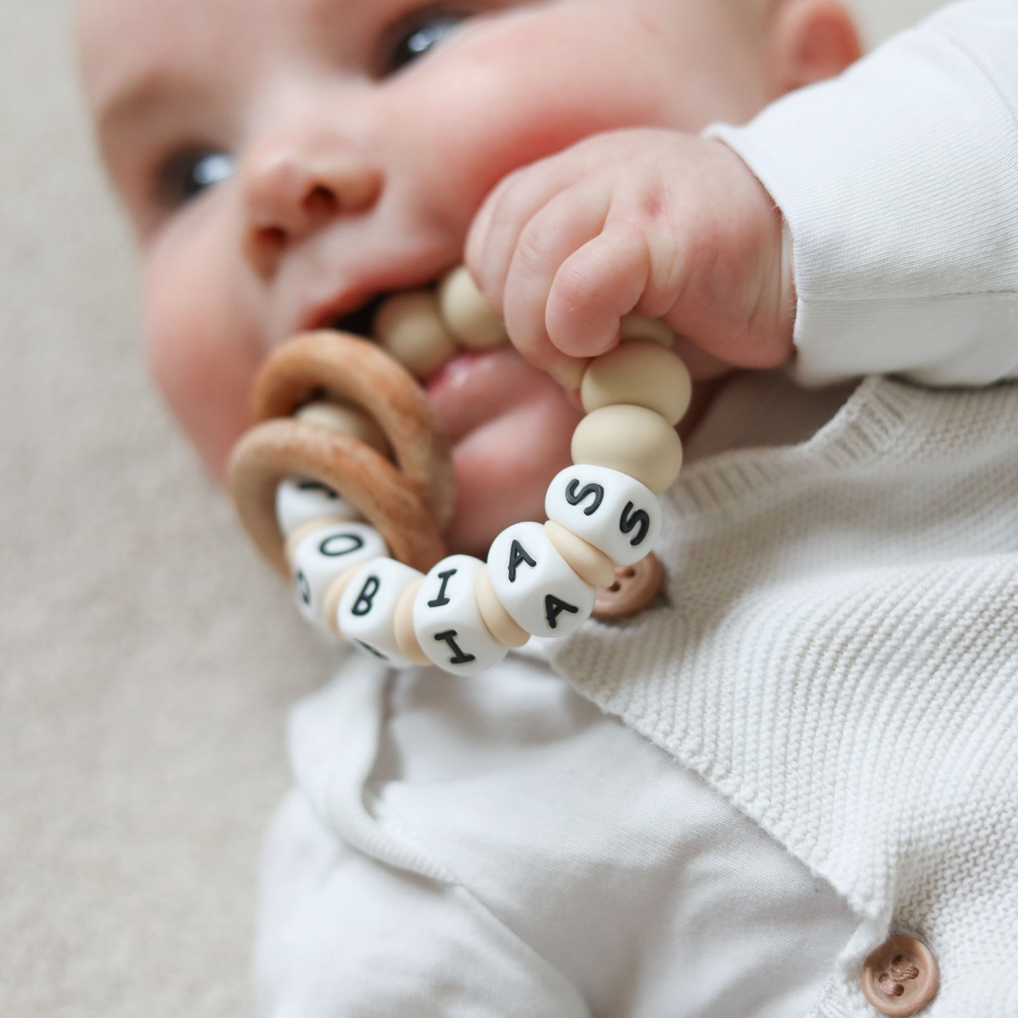 Personalised Solid Colour Silicone Baby Teether