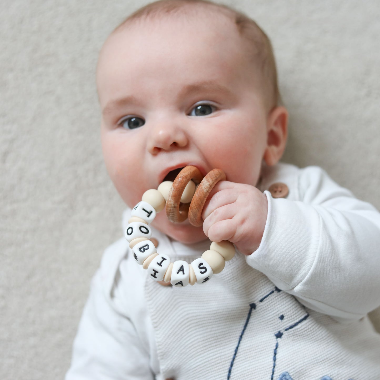 Personalised Solid Colour Silicone Baby Teether