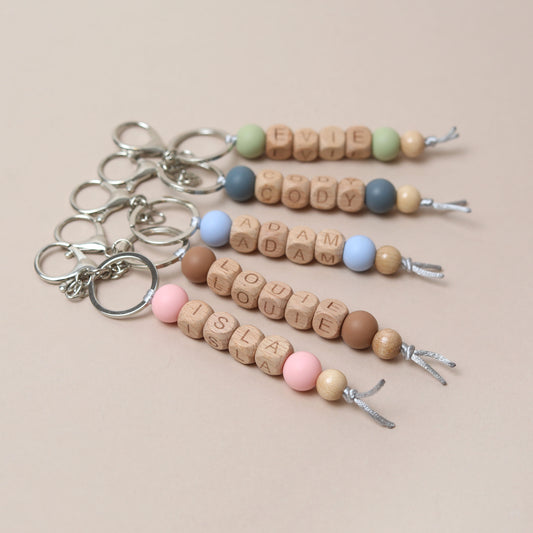 Personalised Wooden Letter Bag Charm