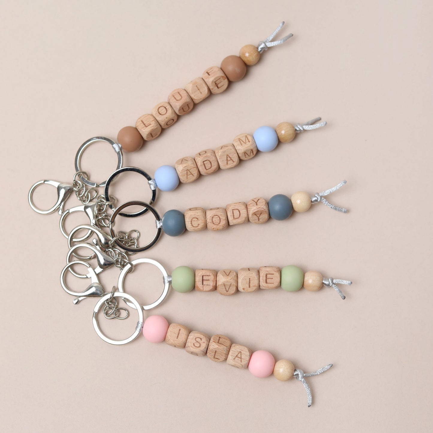 Personalised Wooden Letter Bag Charm