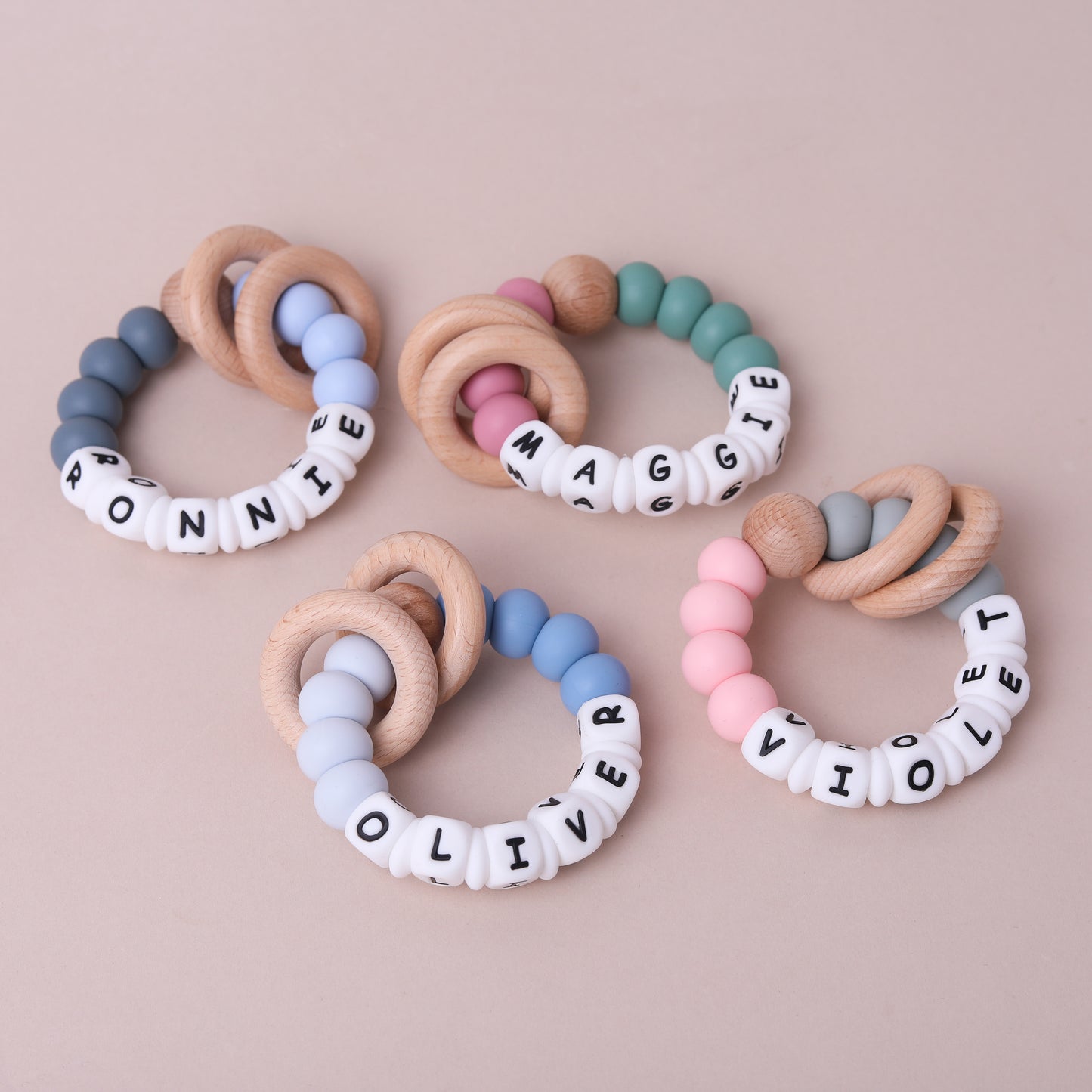 Personalised Two-Tone Baby Teether
