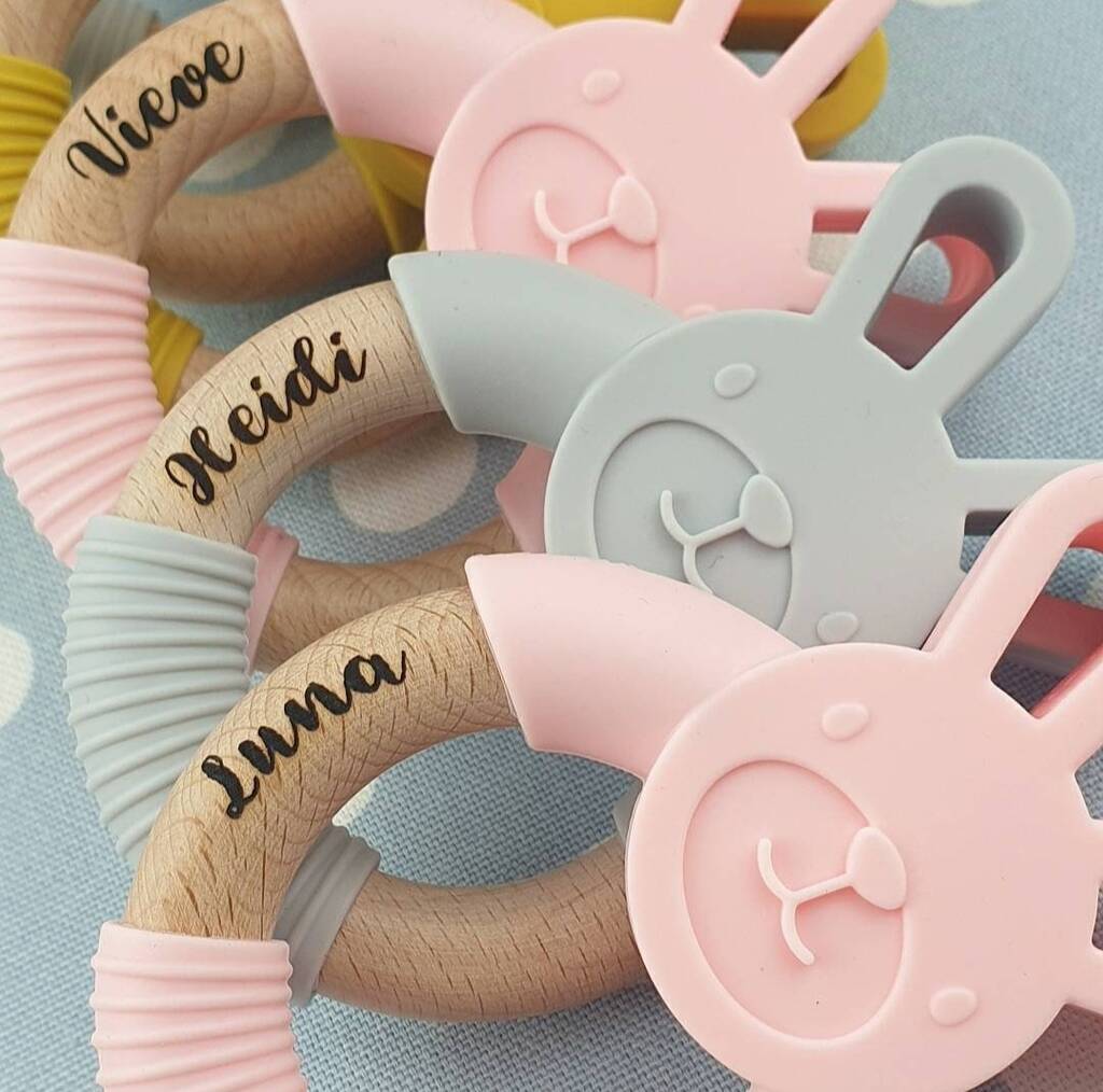 Personalised Engraved Bunny Baby Teether