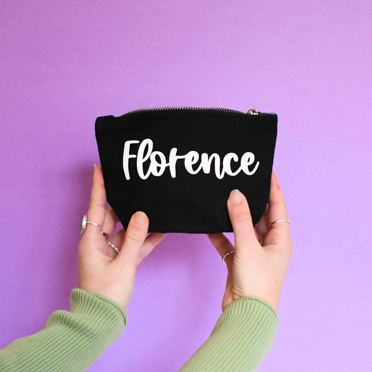 Personalised Cotton Canvas Zip Pouch