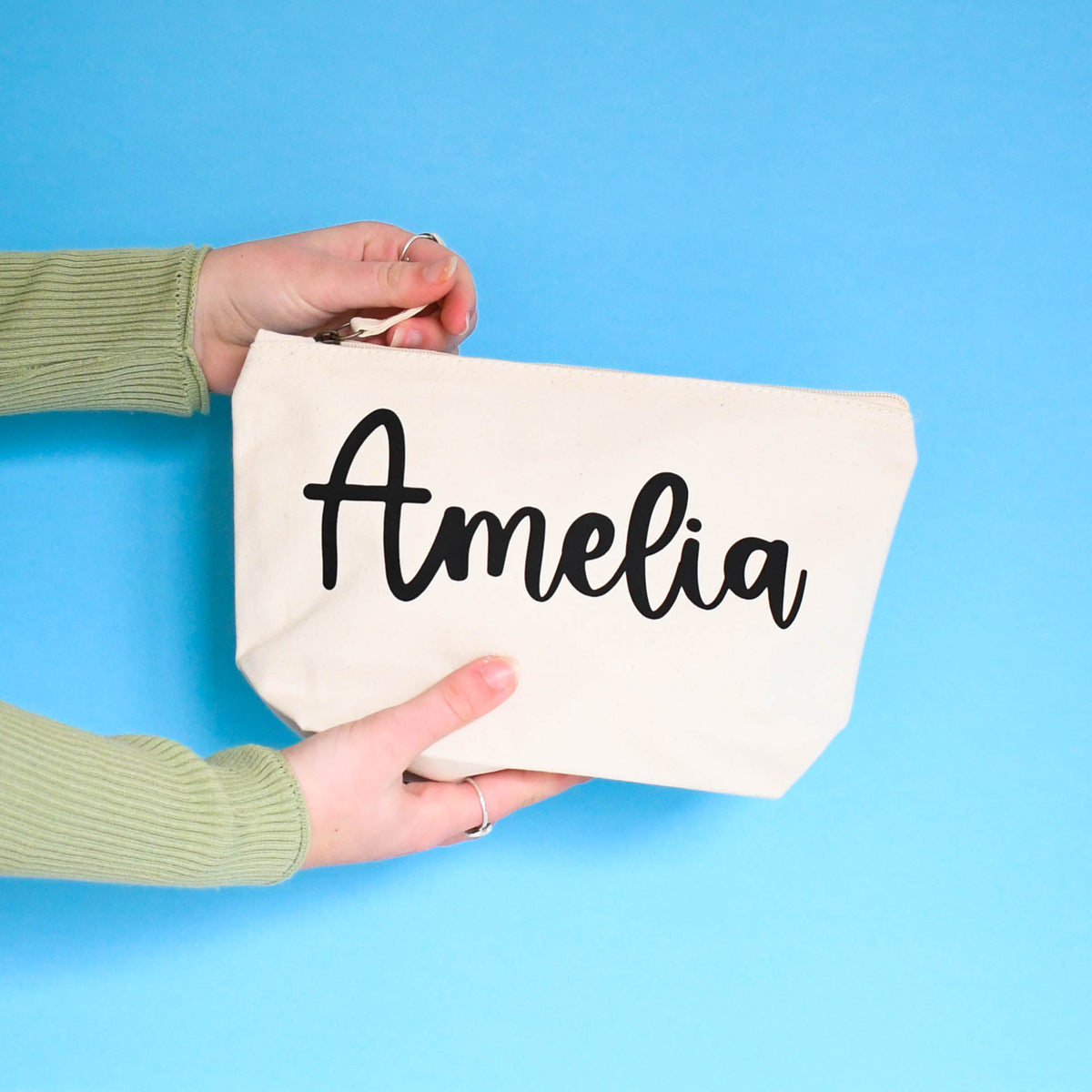 Personalised Cotton Canvas Zip Pouch