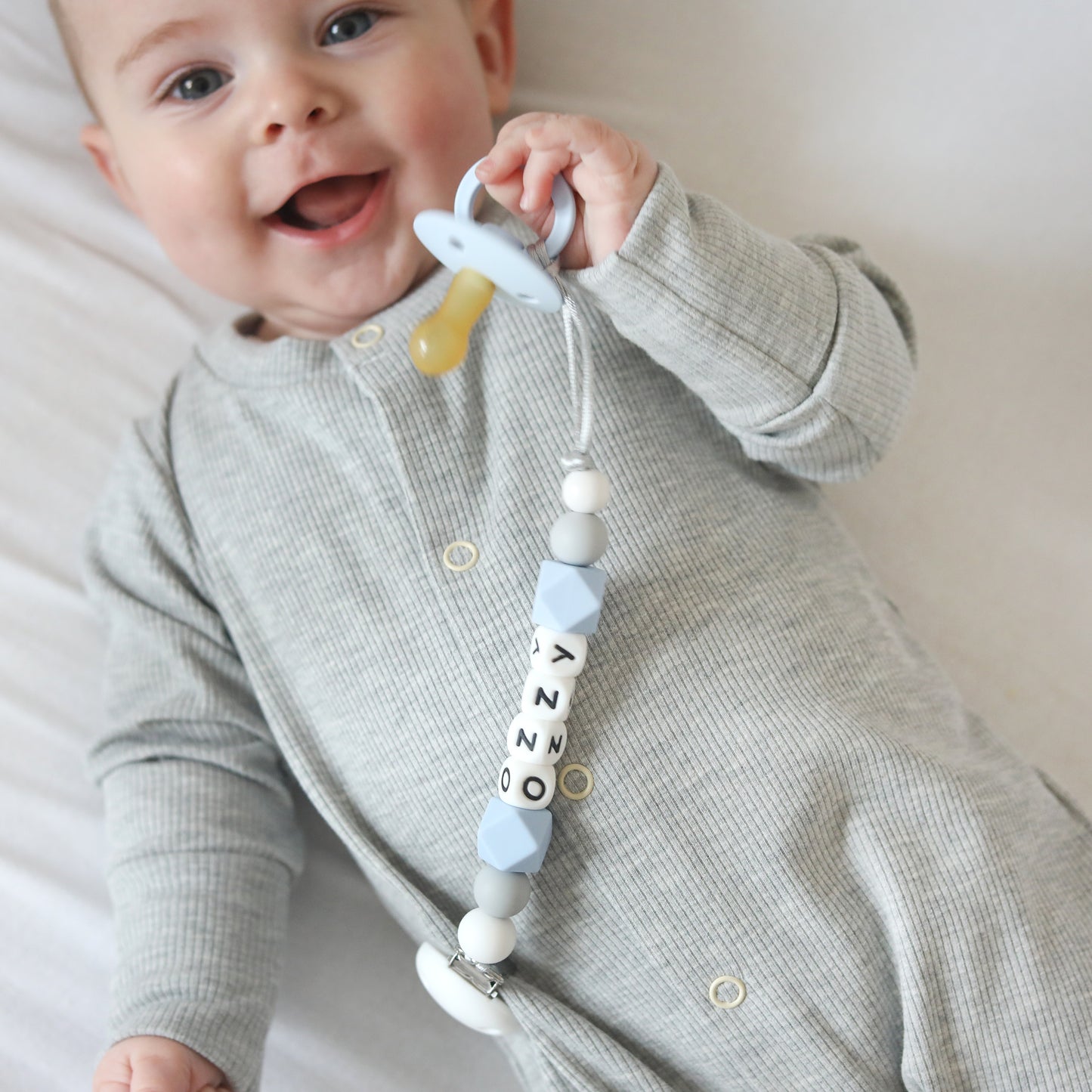 Personalised Hexagon Silicone Dummy Clip