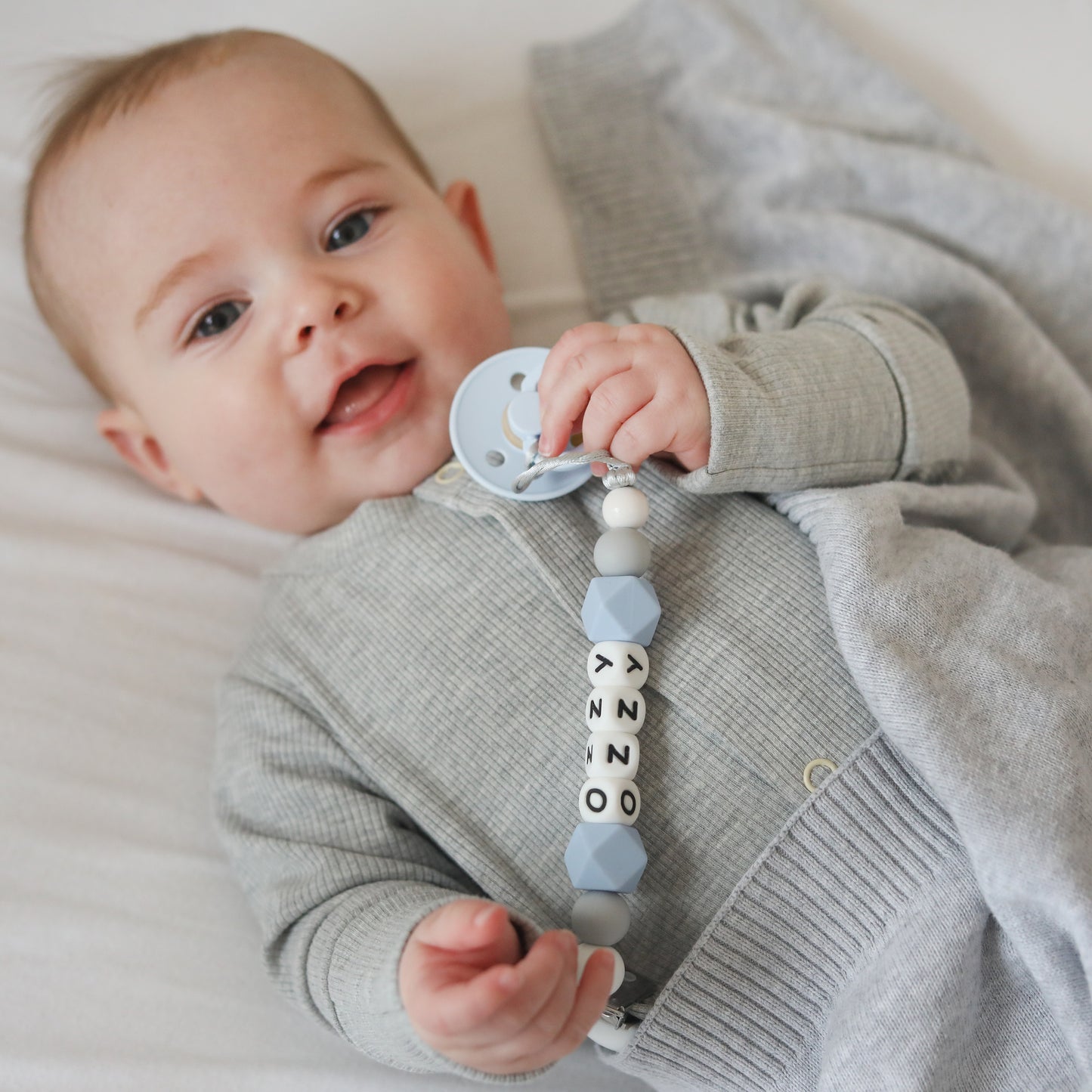 Personalised Hexagon Silicone Dummy Clip