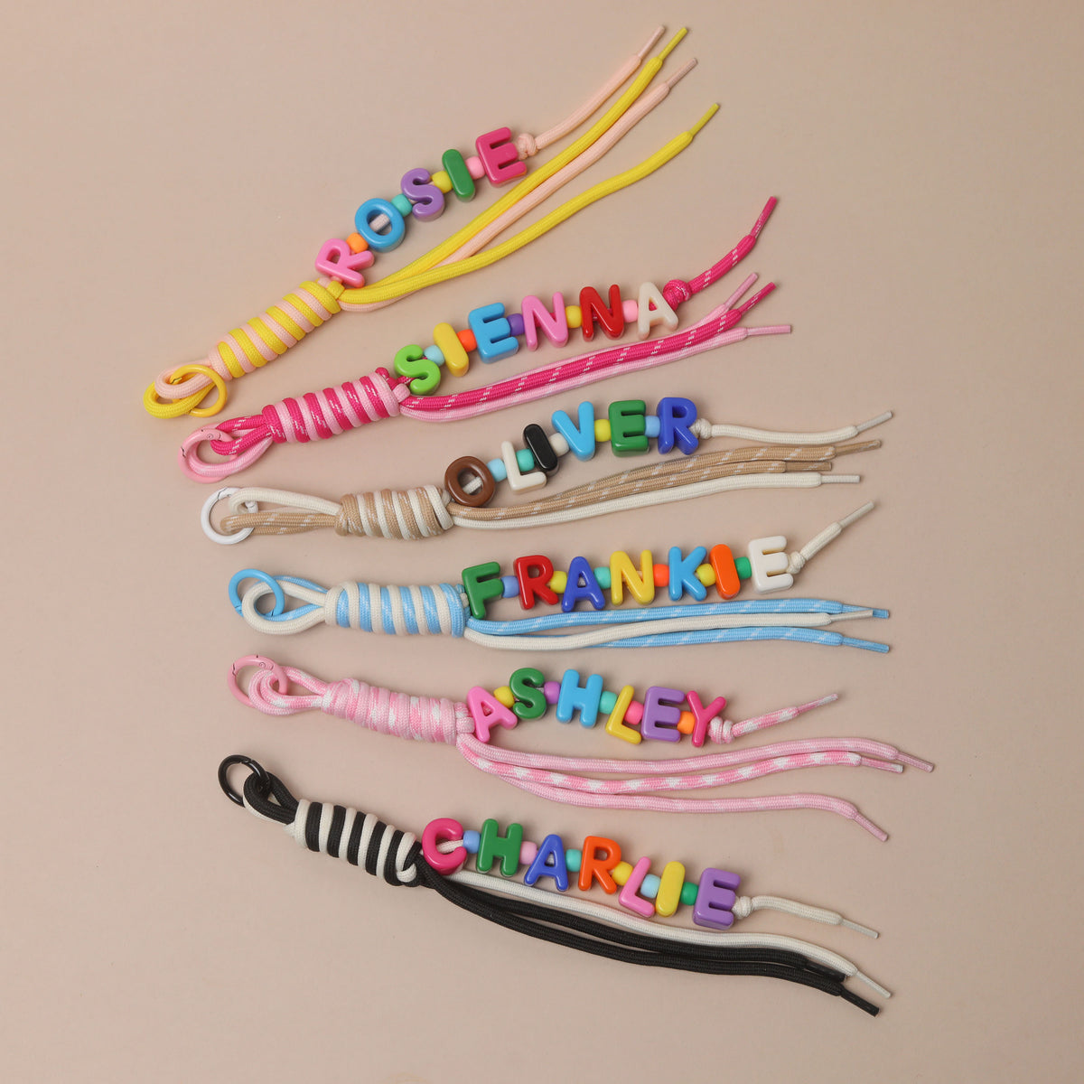 Personalised Swirly Whirly Confetti Bag Charm