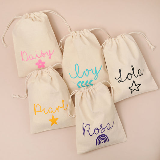 Personalised Cotton Party Favour Bags