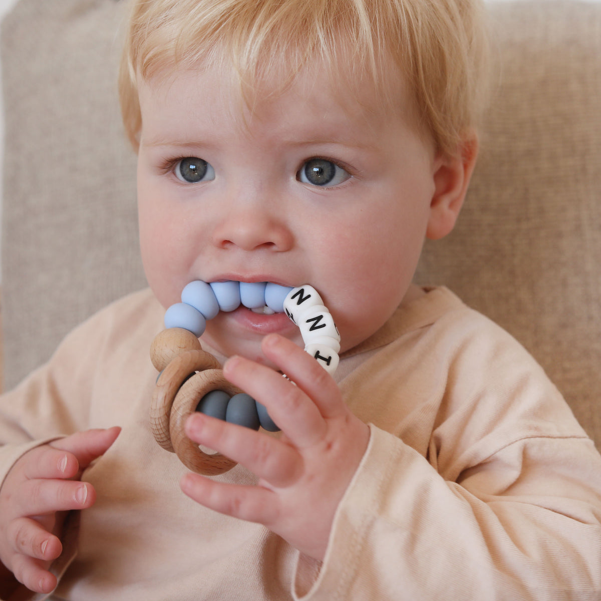 Personalised Two-Tone Baby Teether