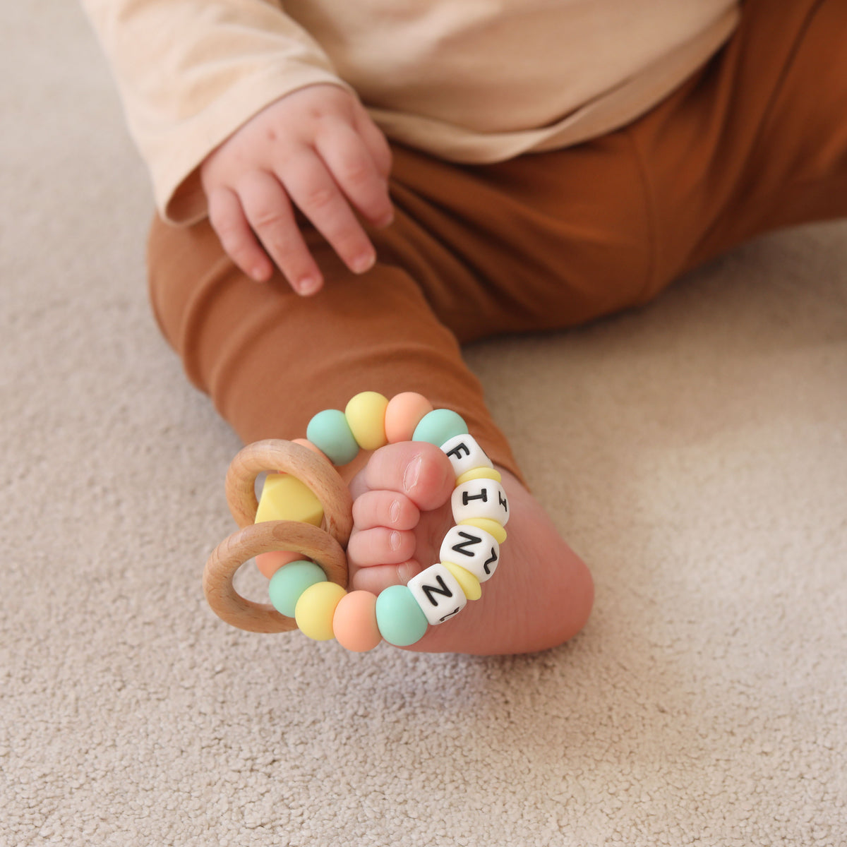 Personalised Colourful Spacer Baby Teether